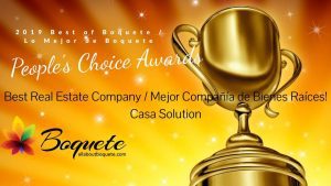 Thank You Boquete!!! Casa Solution is the Best of Boquete Winner for Third Year in a Row! – Muchas Gracias Boquete – Lo Mejor de Boquete a Mejor Compañía de Bienes Raíces